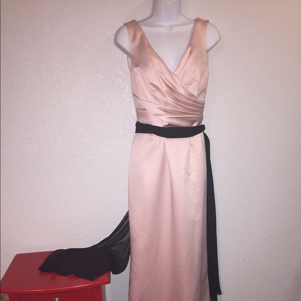 Davis bridal bridesmaid dress in blush pink.